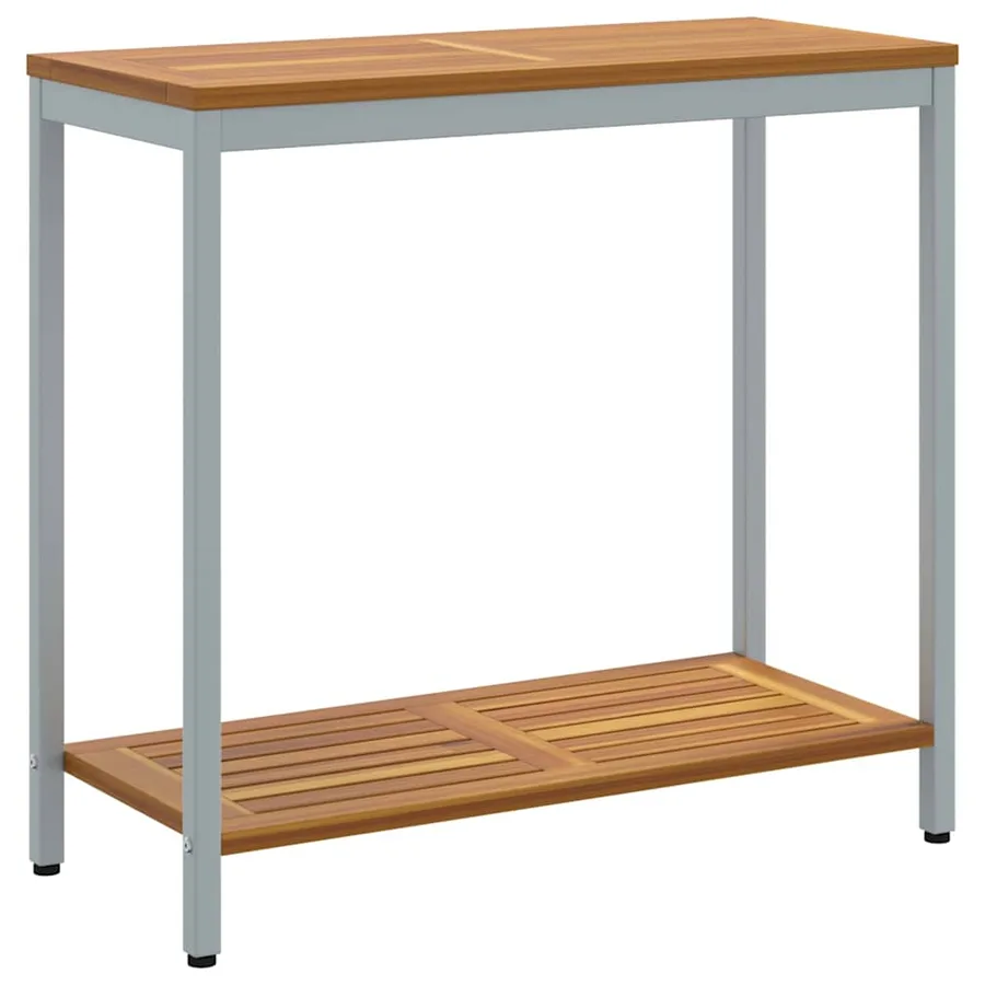 Table de jardin avec stockage Naturel et gris 80 x 35 x 75 cm - 2