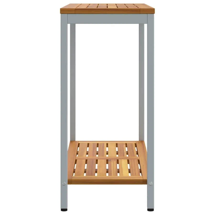 Table de jardin avec stockage Naturel et gris 80 x 35 x 75 cm - 6