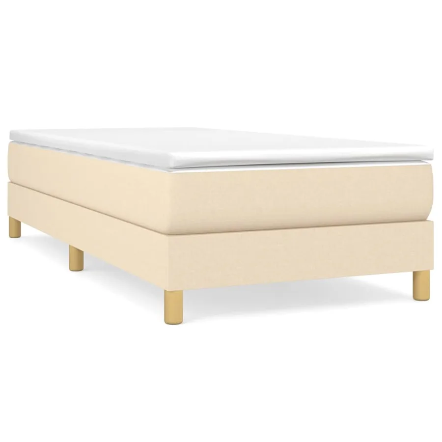 Sommier à lattes de lit et matelas Crème 90x190 cm Tissu - 2