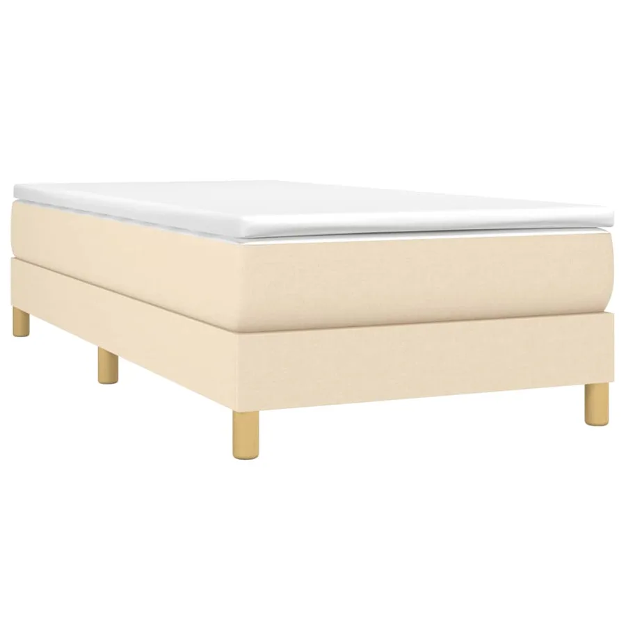 Sommier à lattes de lit et matelas Crème 90x190 cm Tissu - 3