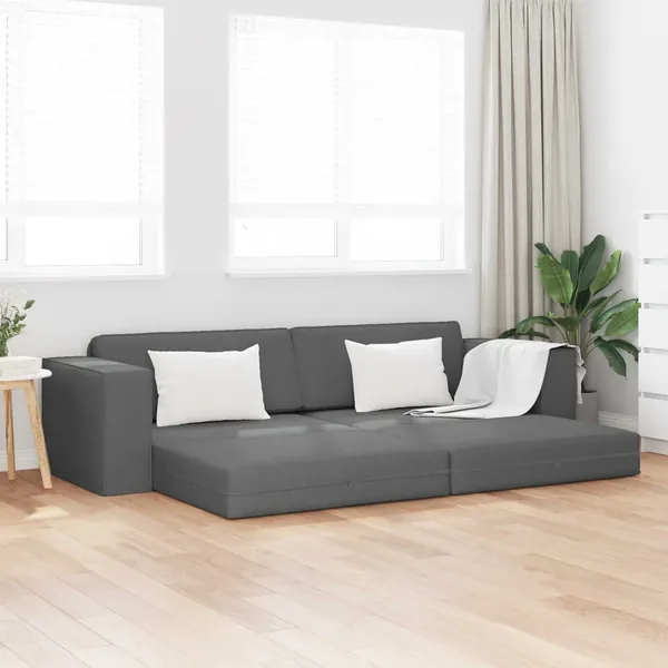 Canapé-Lit Gris foncé 245 x 78 x 77 cm tissu