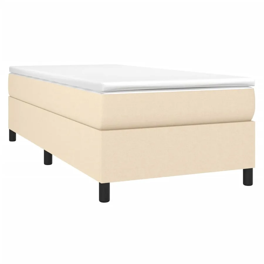 Sommier à lattes de lit et matelas Crème 90x190 cm Tissu - 3