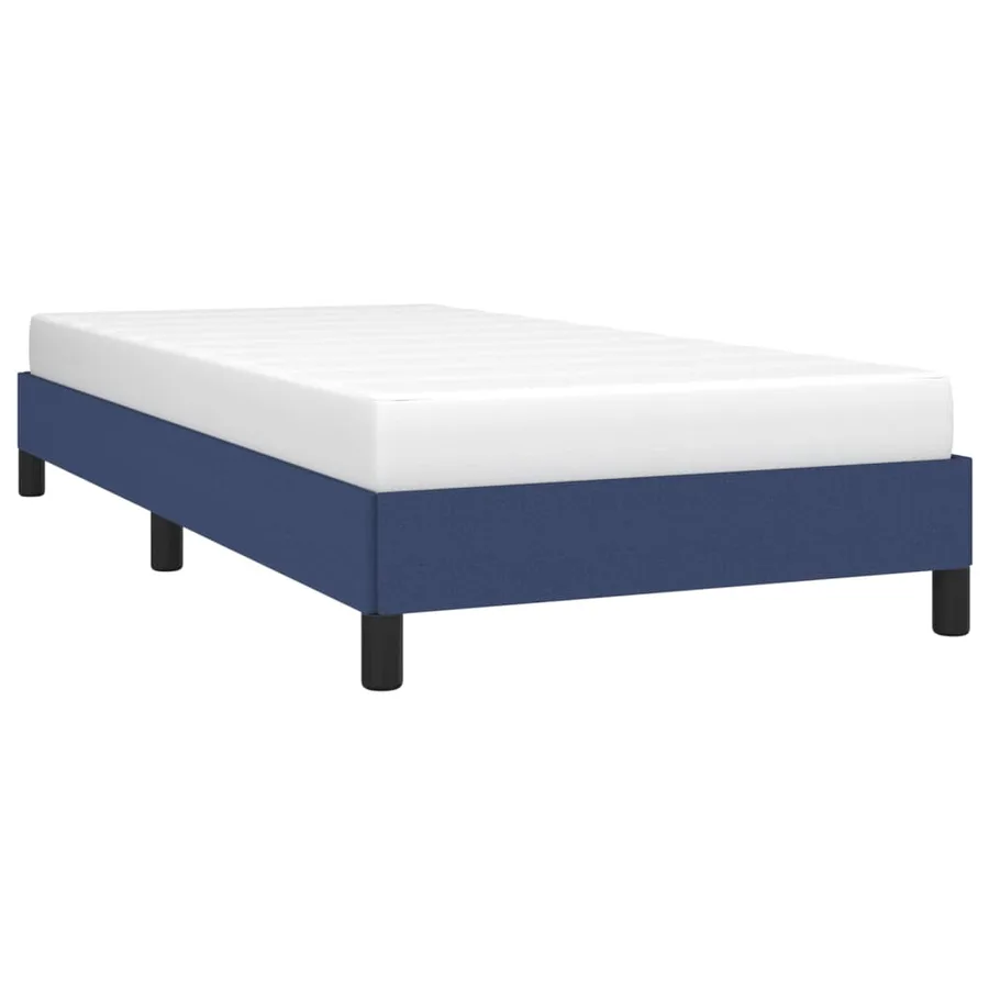Cadre de lit sans matelas bleu 100x200 cm tissu - 3