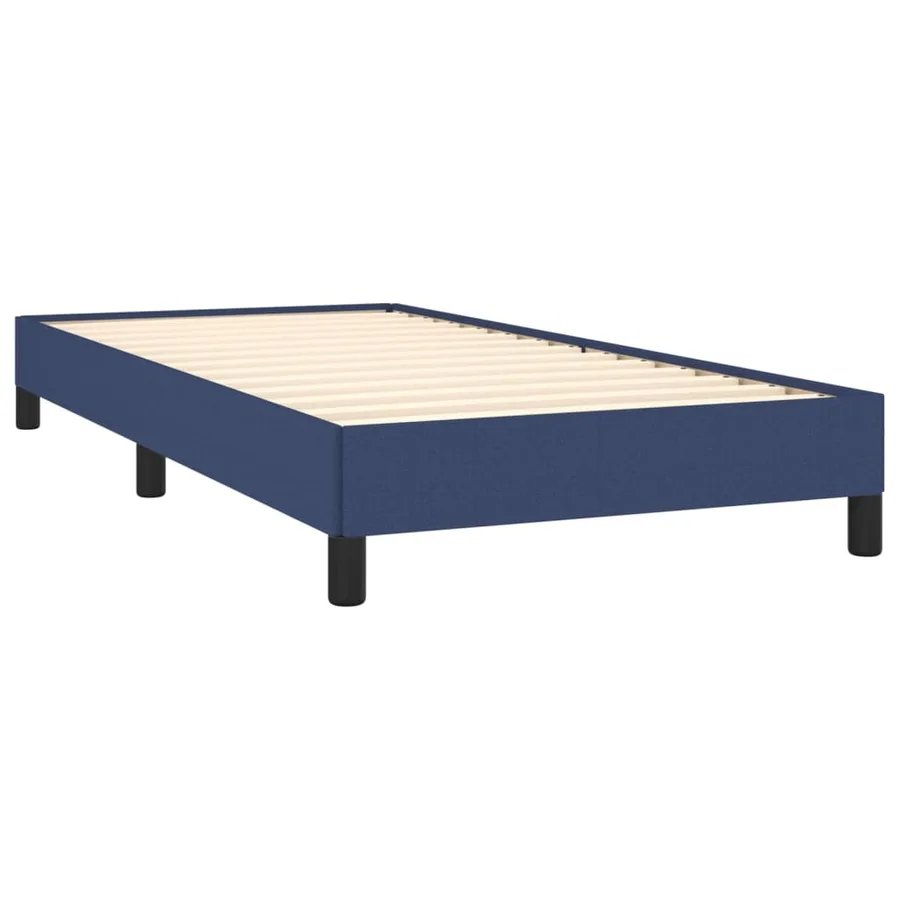 Cadre de lit sans matelas bleu 100x200 cm tissu - 4