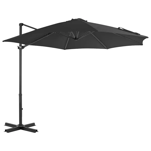 Parasol de jardin avec base portable anthracite