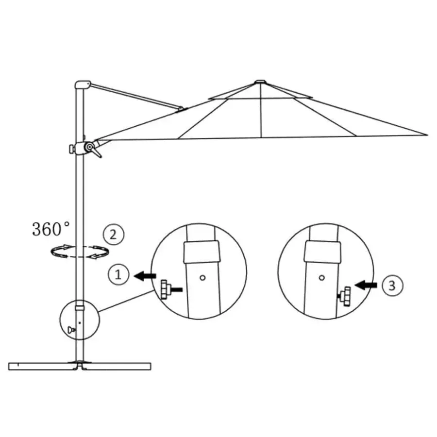 Parasol de jardin avec base portable anthracite - 12