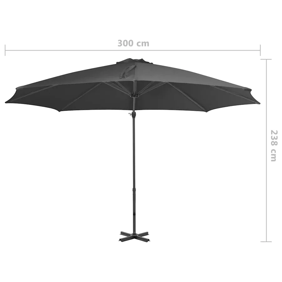 Parasol de jardin avec base portable anthracite - 14