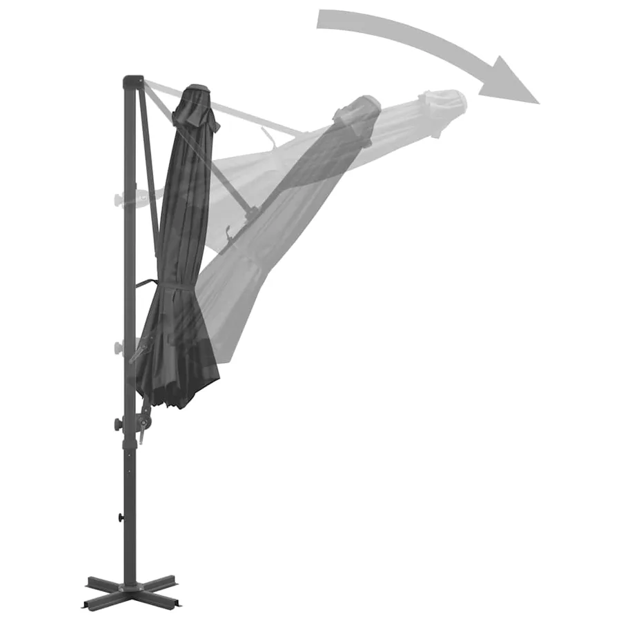 Parasol de jardin avec base portable anthracite - 4