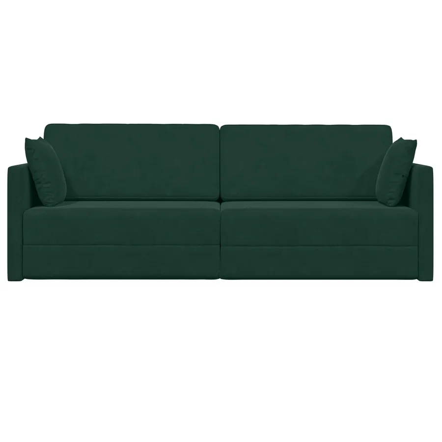 Canapé-lit au sol Vert foncé 213 x 70 x 77 cm Velours - 5