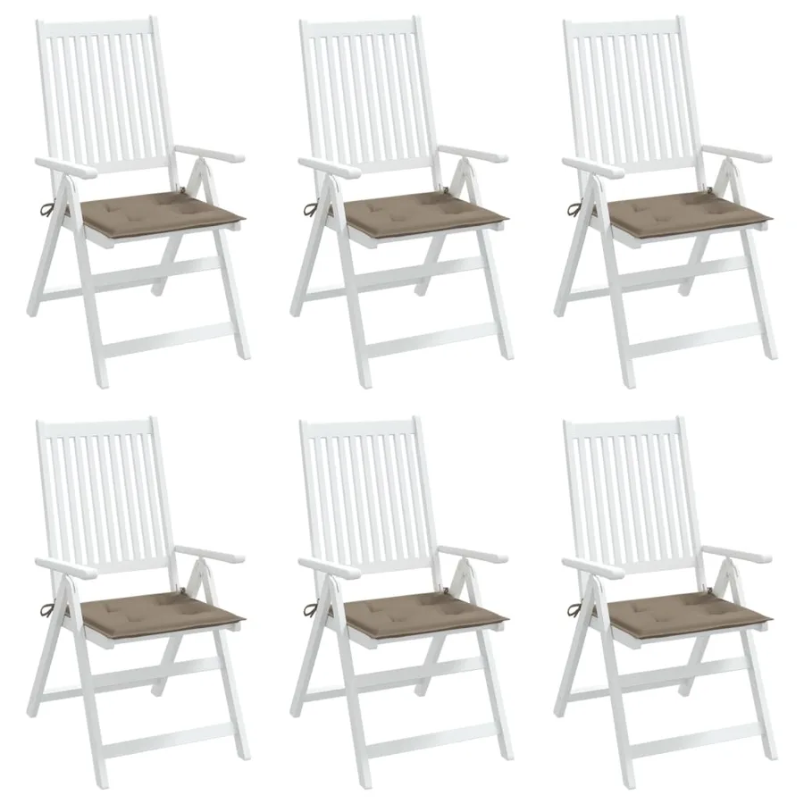 Coussins de chaise jardin lot de 6 taupe 50x50x4cm tissu oxford - 4