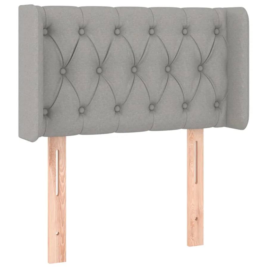 Tête de lit à LED Gris clair 83x16x78/88 cm Tissu - 3