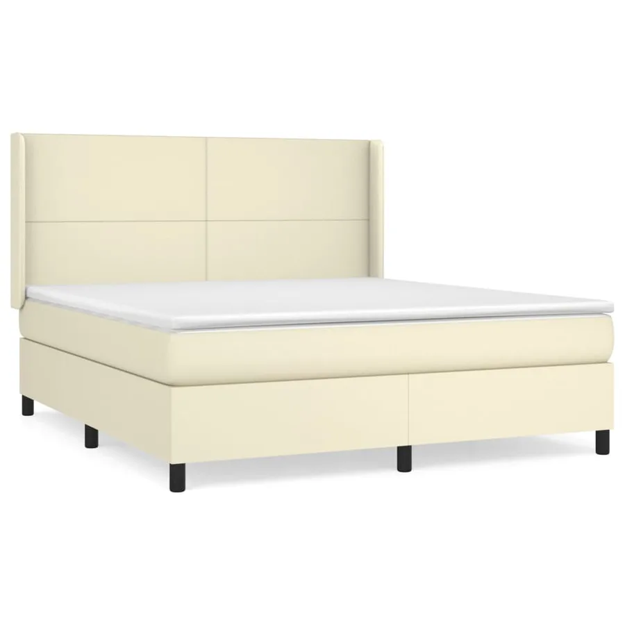 Sommier à lattes de lit avec matelas Crème 180x200cm Similicuir - 2
