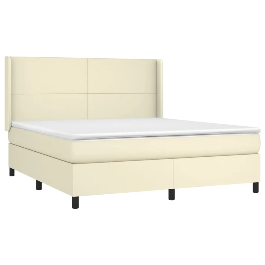 Sommier à lattes de lit avec matelas Crème 180x200cm Similicuir - 3