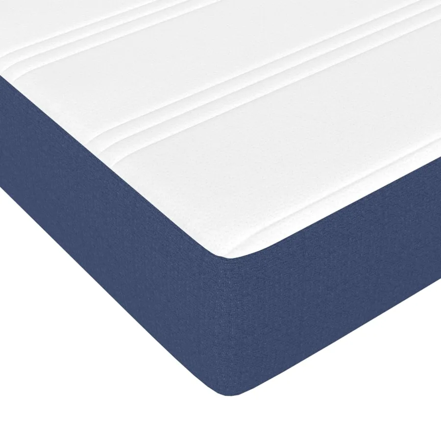 Sommier à lattes de lit avec matelas Bleu 90x200 cm Tissu - 8