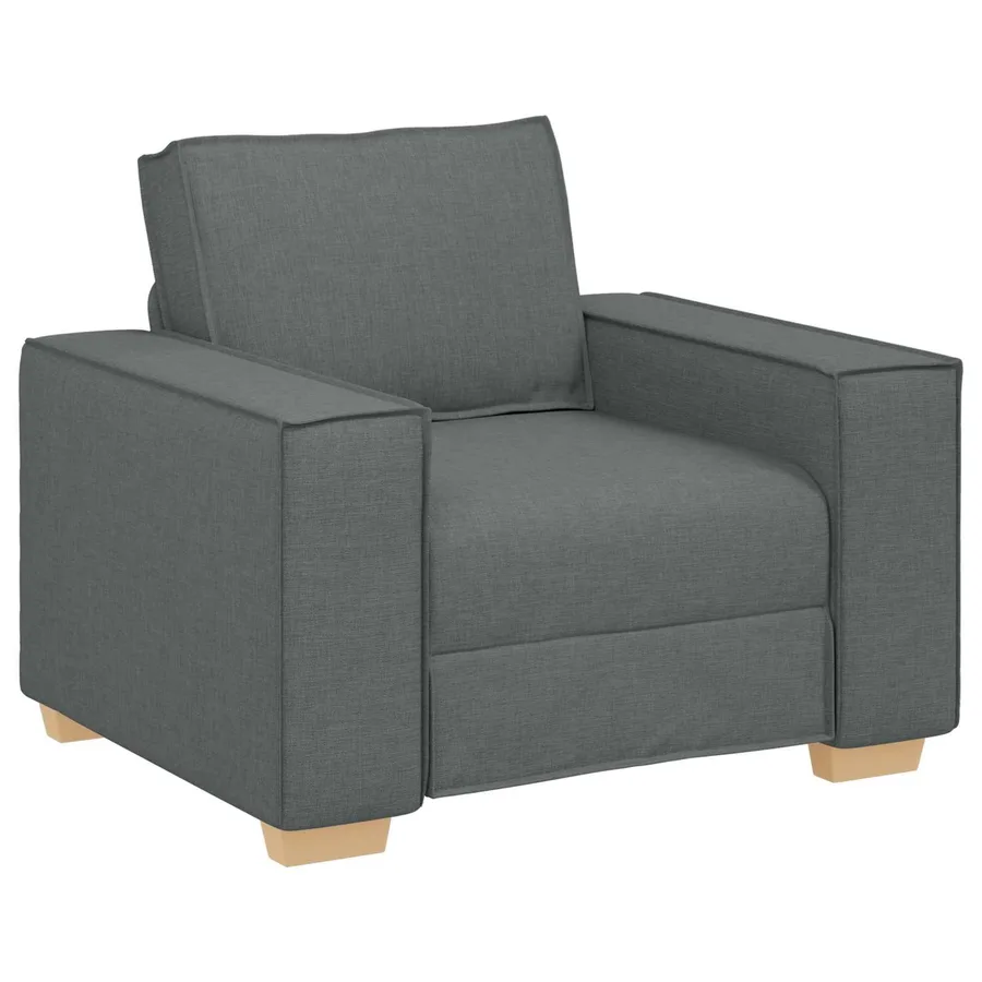 Canapé 3 pcs Gris foncé 220 x 80 x 84 cm Tissu en lin mélangé - 4
