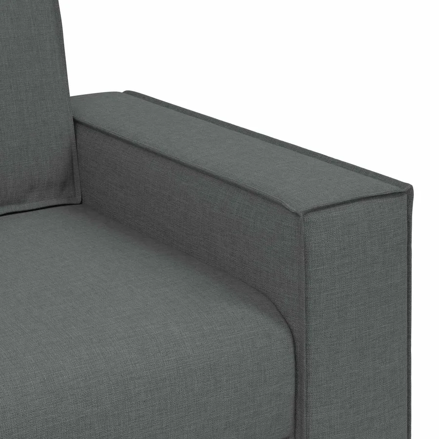 Canapé 3 pcs Gris foncé 220 x 80 x 84 cm Tissu en lin mélangé - 8