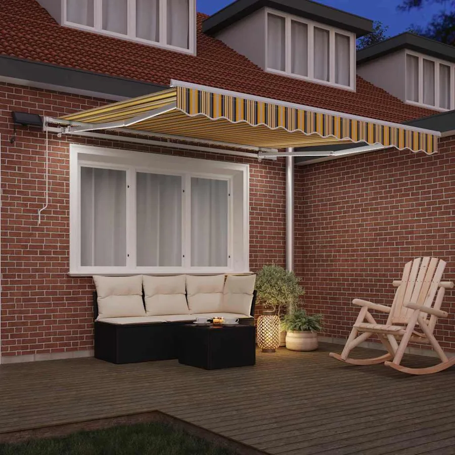 Auvent rétractable Multicolore 300 x 250 cm Tissu et Aluminium - 3