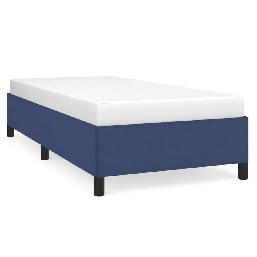 Cadre de lit sans matelas bleu 90x200 cm tissu - 2
