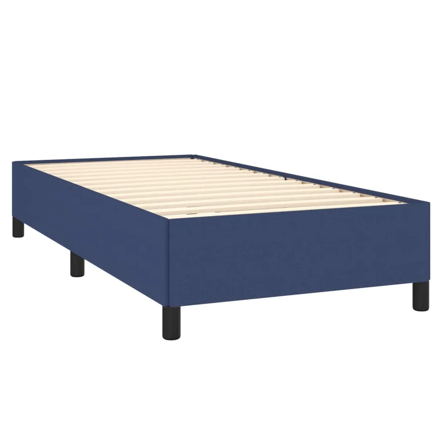 Cadre de lit sans matelas bleu 90x200 cm tissu - 3