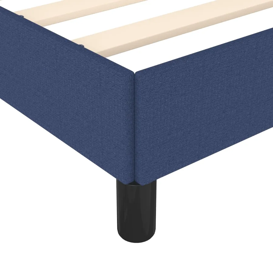 Cadre de lit sans matelas bleu 90x200 cm tissu - 7