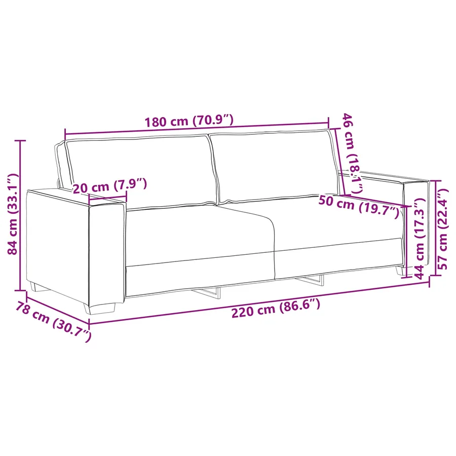 Canapé 2 pcs Beige 220 x 80 x 84 cm Tissu en lin mélangé - 11