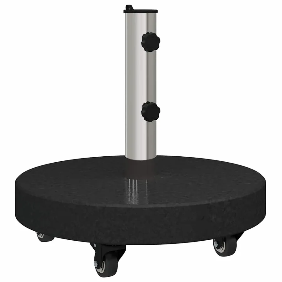 Pied de parasol 30kg Noir Granite et Acier Inoxydable Rond - 2