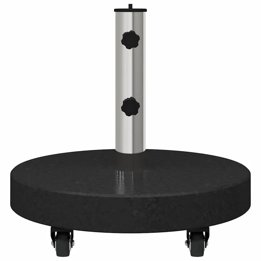 Pied de parasol 30kg Noir Granite et Acier Inoxydable Rond - 5
