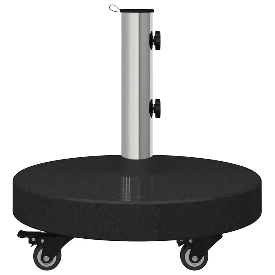 Pied de parasol 30kg Noir Granite et Acier Inoxydable Rond - 6