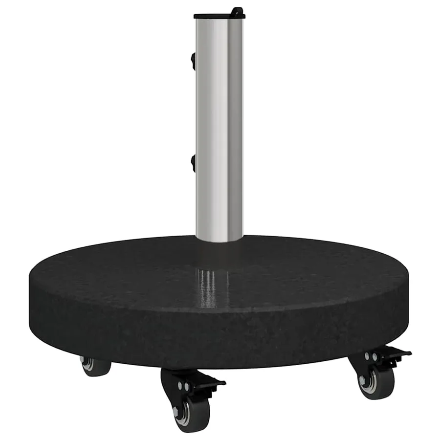 Pied de parasol 30kg Noir Granite et Acier Inoxydable Rond - 7