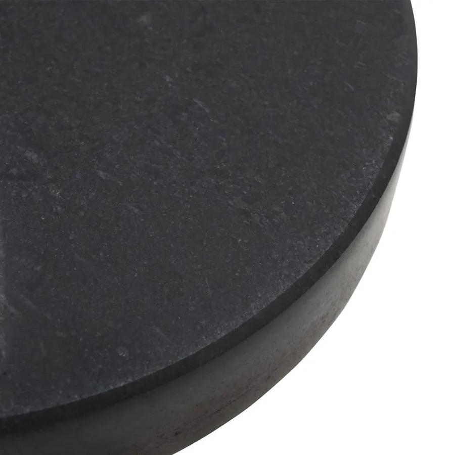 Pied de parasol 30kg Noir Granite et Acier Inoxydable Rond - 8