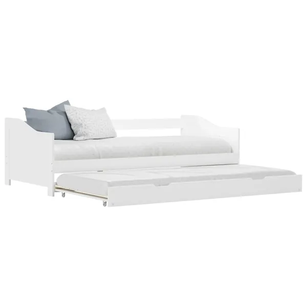 Cadre de lit extensible sans matelas blanc bois de pin 90x200cm