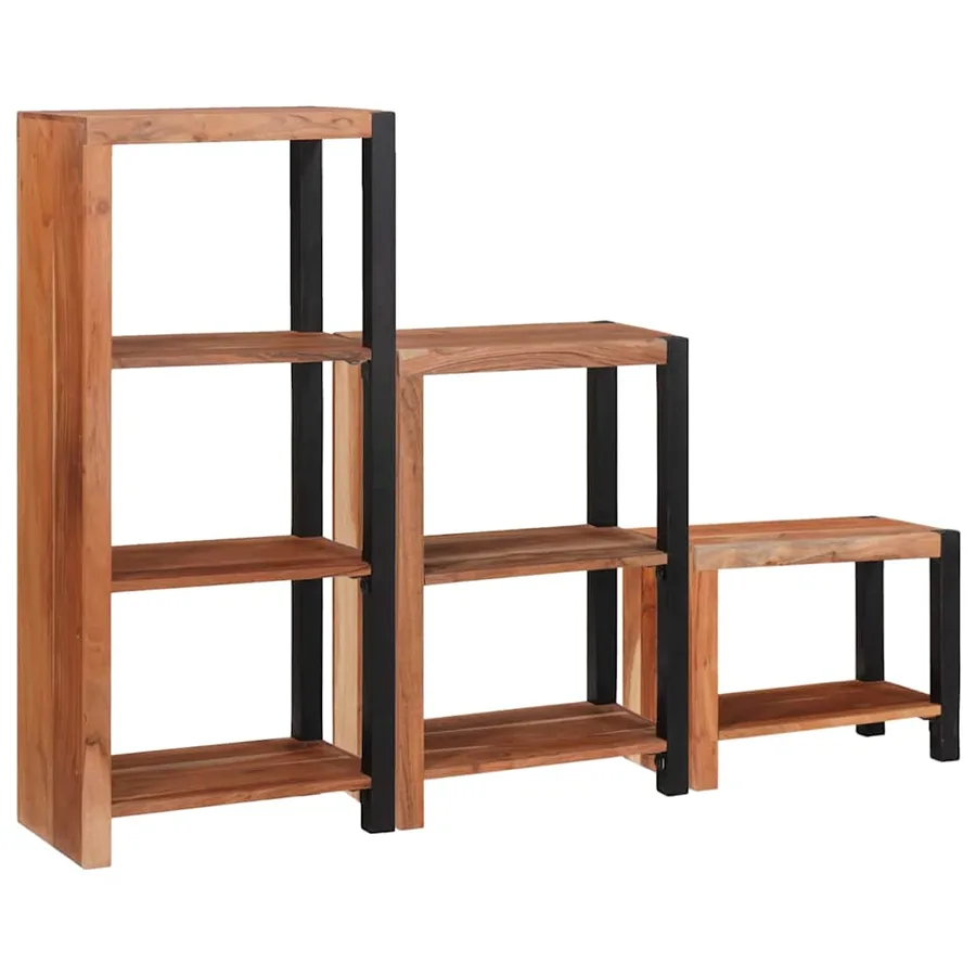 Étagère 3 pcs Marron 50 x 30 x 110 cm Bois d'Acacia Massif - 2