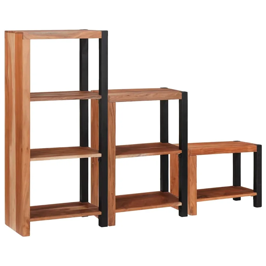 Étagère 3 pcs Marron 50 x 30 x 110 cm Bois d'Acacia Massif - 3