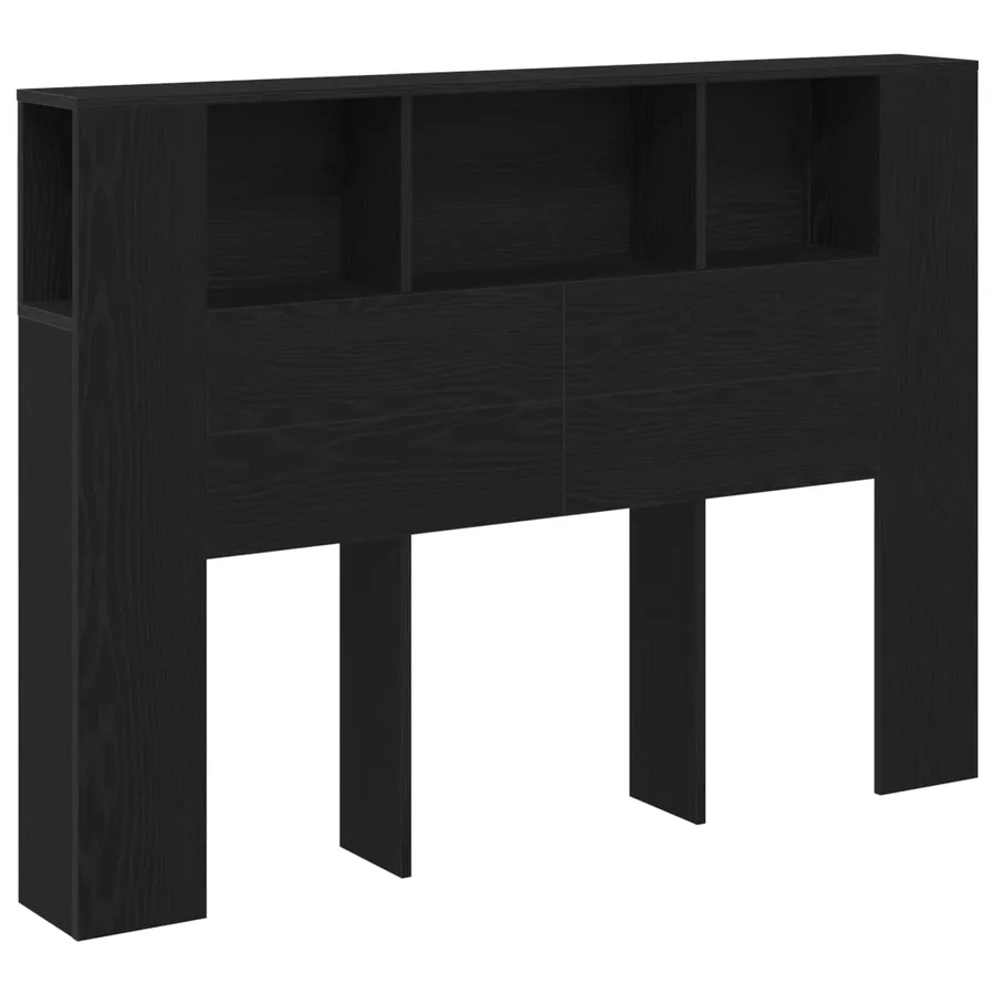 Cabinet de Tête de Lit Chêne noir Bois d'ingénierie - 2