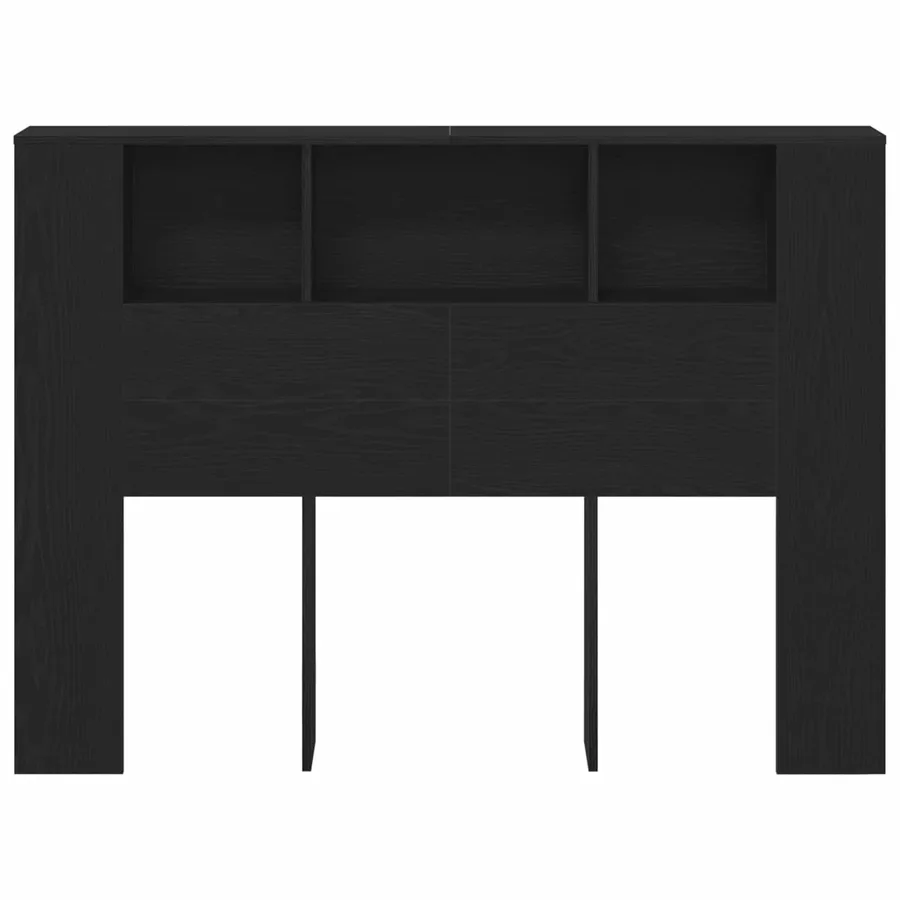 Cabinet de Tête de Lit Chêne noir Bois d'ingénierie - 5
