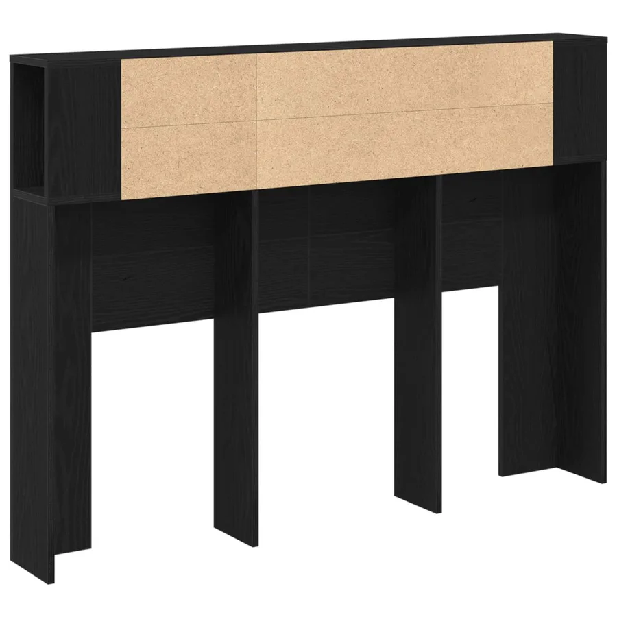 Cabinet de Tête de Lit Chêne noir Bois d'ingénierie - 7
