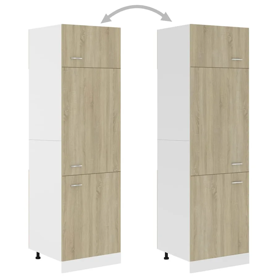 Armoire de réfrigérateur Chêne sonoma Bois d’ingénierie - 4