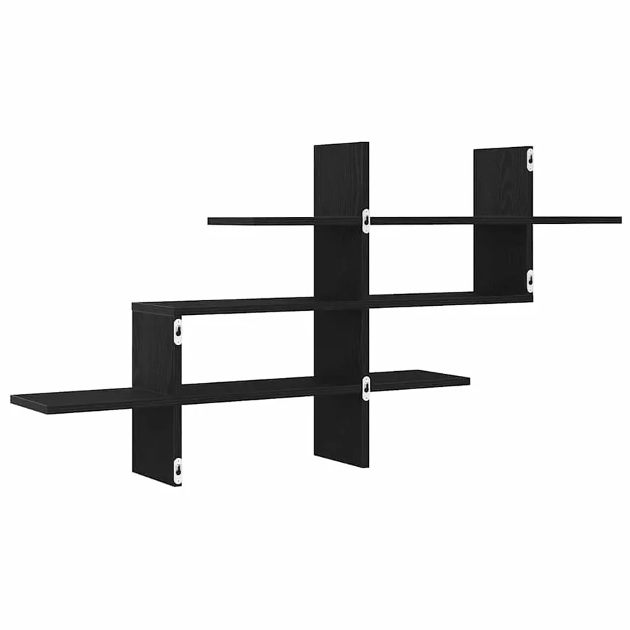 Étagère murale en chêne noir 124,5 x 18 x 60,5 cm bois d'ingénierie - 7