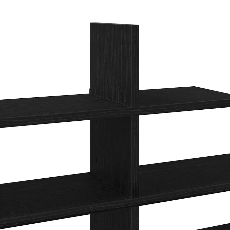 Étagère murale en chêne noir 124,5 x 18 x 60,5 cm bois d'ingénierie - 8