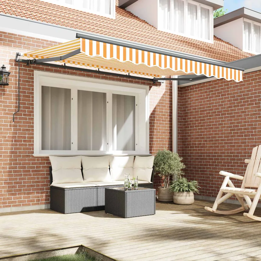 Auvent Rétractable Jaune 250 x 200 cm tissu - 3