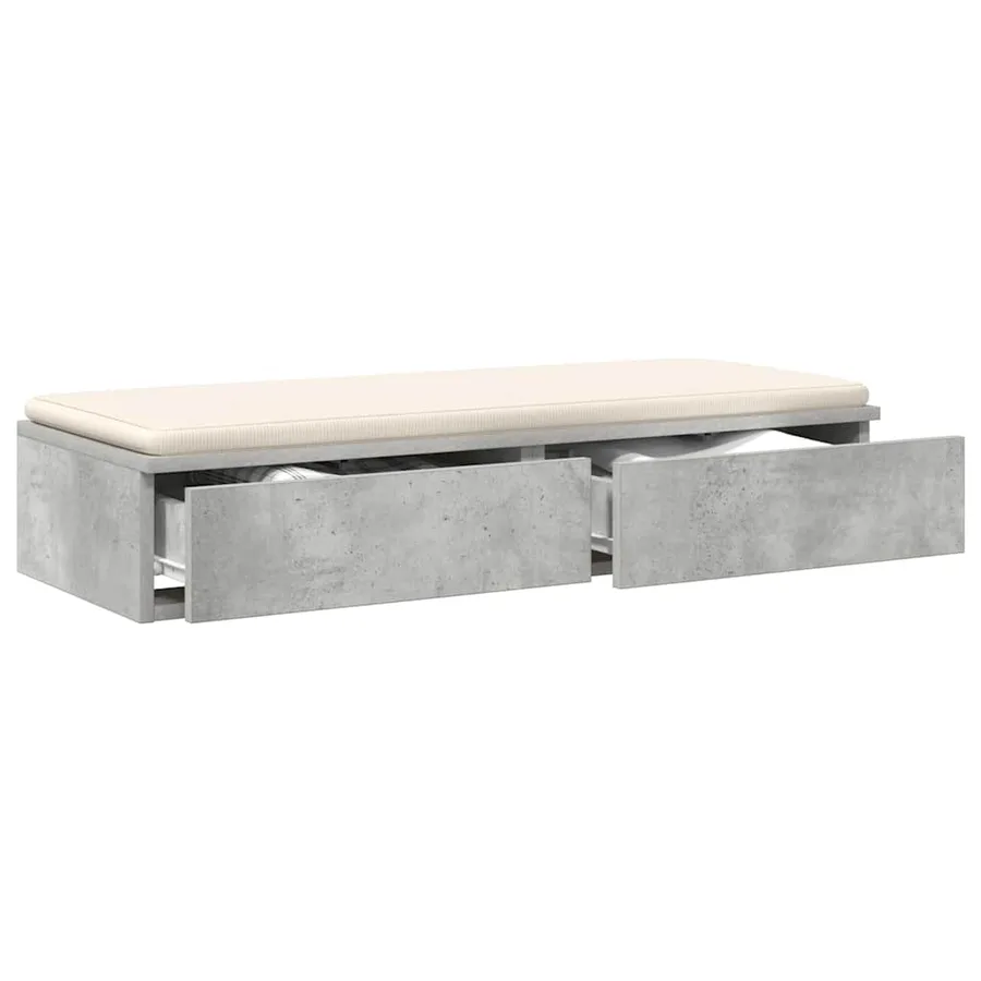 Tiroirs de lit Gris béton 90 x 36,5 x 16,5 cm Bois d'ingénierie - 3