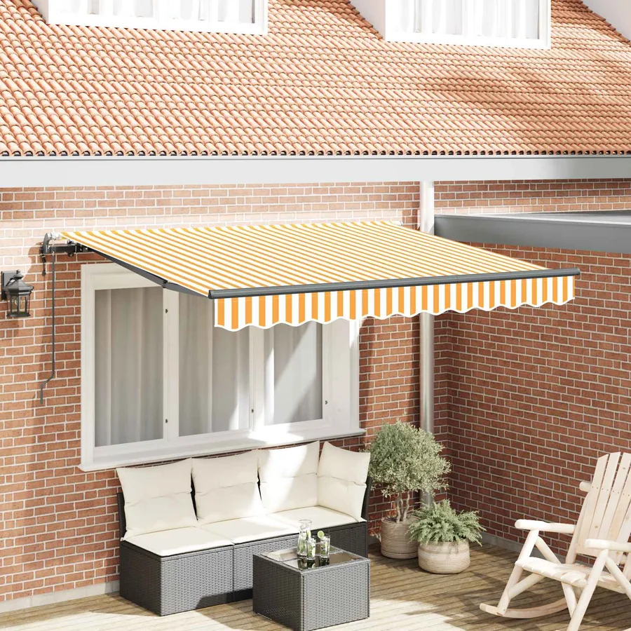Auvent Rétractable Jaune 300 x 200 cm tissu