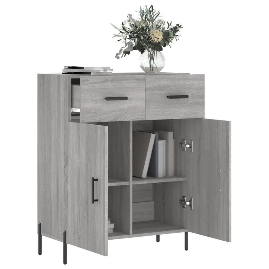 Buffet sonoma gris 69,5x34x90 cm bois d'ingénierie - 4