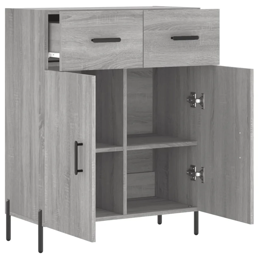 Buffet sonoma gris 69,5x34x90 cm bois d'ingénierie - 5
