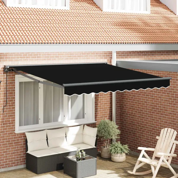 Cadre d'auvent Noir 300 x 250 cm Polyester avec revêtement PU