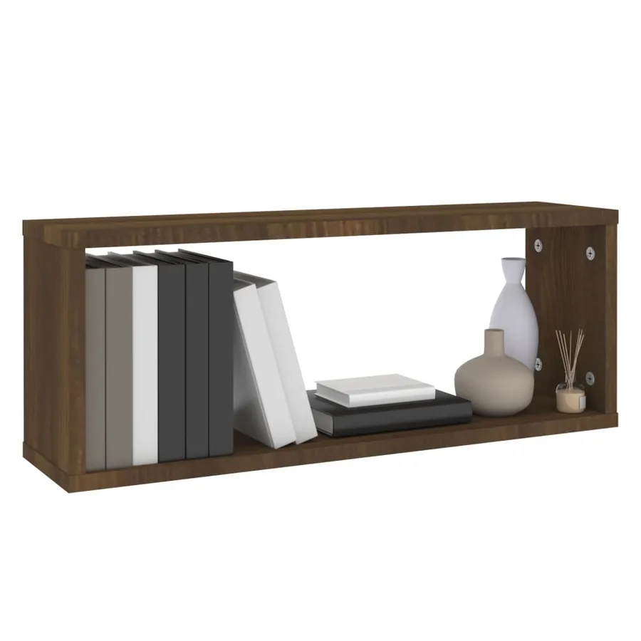 Étagères murales cube 2 pcs Chêne marron Bois d’ingénierie - 7