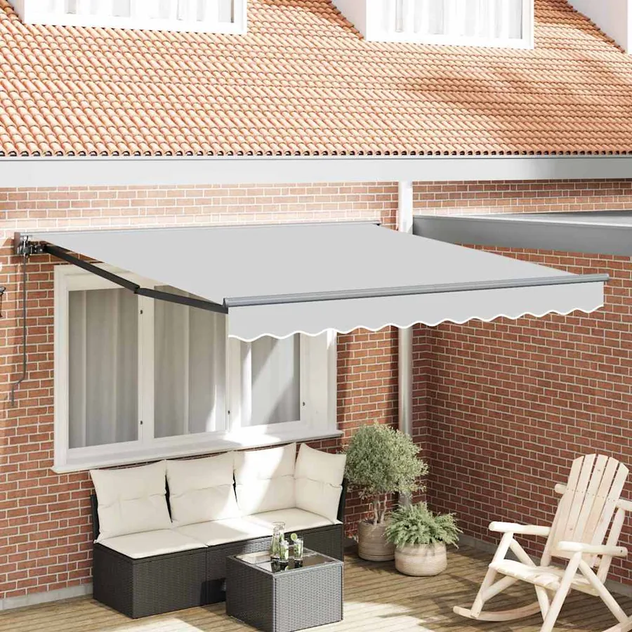 Cadre d'auvent Réglable Anthracite 3,5 x 2,5 m Acier
