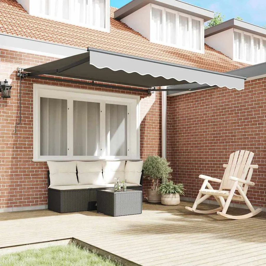 Cadre d'auvent Réglable Anthracite 3,5 x 2,5 m Acier - 3