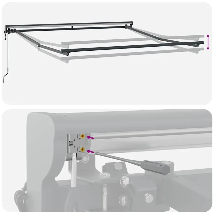 Cadre d'auvent Réglable Anthracite 3,5 x 2,5 m Acier - 9