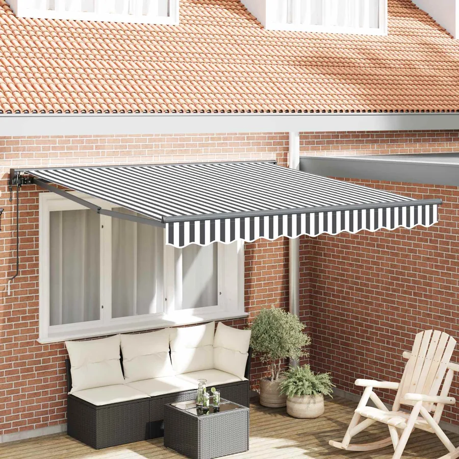 Cadre d'auvent Anthracite et blanc 350 x 250 cm